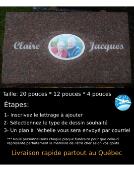 Plaque Funéraire en Granit #033