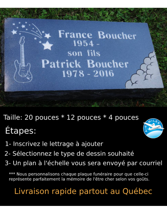 Plaque Funéraire en Granit #037 Plaque Funéraire en Granit #037